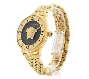 FT[` fB[X ANZT[ rv Versace Women's Medusanalogue Quartz Watches Gold/Black ubN