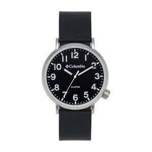�R�����r�A �����Y �A�N�Z�T���[ �r���v Columbia Trailbanks Black Silicone Rubber Strap Sports Watch Silver/Black �u���b�N