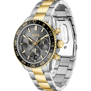 �{�X �����Y �A�N�Z�T���[ �r���v Boss Men's Runner Watch with Rotating Bezel Grey/Silver �O���[