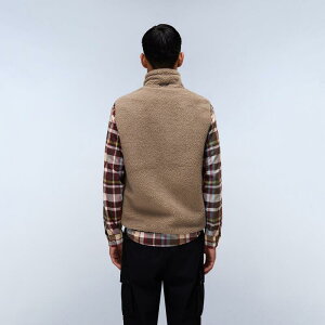 �i�p�s�� �����Y �A�E�^�[ �p�[�J�[�E�X�E�F�b�g �x�X�g Napapijri Napa Yupik Vest Mens Beige/Green �O���[��