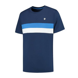 �P�[�X�C�X �����Y �g�b�v�X T�V���c �N���[�l�b�N ���� K Swiss KS Core Team Striped Crewneck Short-Sleeve Performance T-Shirt Navy �l�C�r�[