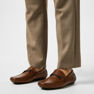 f[h Y V[Y Xj[J[ [t@[ Dune London Beaconsquare Toe Moccasin Loafers Tan Lthr 511 ^