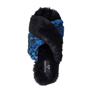 �X�P�b�`���[�Y ���f�B�[�X �V���[�Y �T���_�� Skechers Cozy Stay All Day Cross Over Slipper Black/Blue �u���b�N