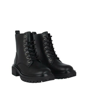 AC\ECbgt@[Xg fB[X V[Y u[cECu[c [X U[ tFCNU[ I Saw It First Lace Up Faux Leather Boots Black ubN