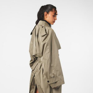 �o�����V�A�K ���f�B�[�X �A�E�^�[ �W���P�b�g�E�u���]�� �h���[�v �R�[�g Balenciaga Women's Draped Neck Trench Coat Explorer Beige �x�[�W��