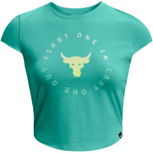 �A���_�[�A�[�}�[ ���f�B�[�X �g�b�v�X �V���c �L���b�v Under Armour Project Rock Night Shift Cap T-Shirt Womens Green �O���[��