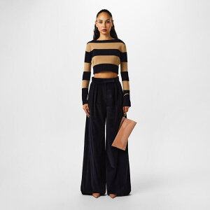 �}�b�N�X�}�[�� ���f�B�[�X �{�g���X �J�W���A���p���c ���C�h���b�O �R�[�f�����C Max Mara Women's Corduroy Wide Leg Trousers Ultramarine