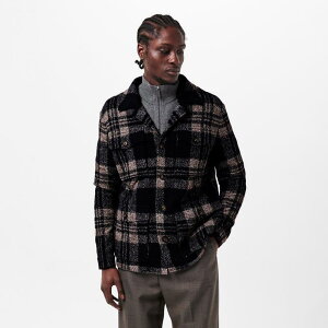 �p���W���� �����Y �g�b�v�X �V���c Pal Zileri Men's Check Overshirt Navy �l�C�r�[