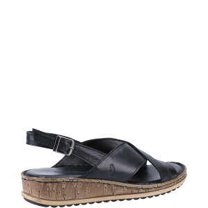 �n�b�V���p�s�[ ���f�B�[�X �V���[�Y �T���_�� Hush Puppies Elena Cross Over Wedge Sandal Black �u���b�N