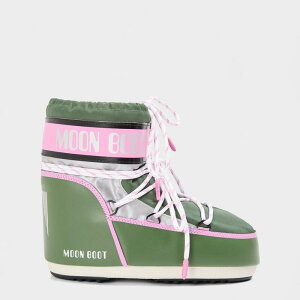 ���[���u�[�c ���f�B�[�X �V���[�Y �u�[�c�E���C���u�[�c Moon Boot Women'snow Boots Green Slver Pnk �O���[��