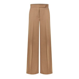 �}�b�N�X�}�[�� ���f�B�[�X �{�g���X �J�W���A���p���c ���C�h���b�O Max Mara Women's Ninfa Gabardine Wide Leg Trousers Camel �L������