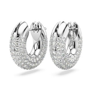 yz XtXL[ fB[X sAXECO ANZT[ Swarovski Dextera hoop earrings Small White Rhodium plated Silver/Crystal