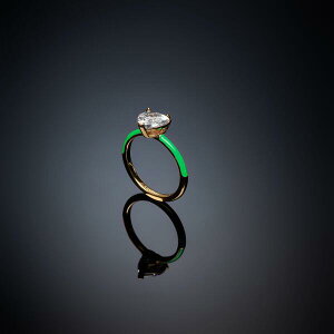 �V�A���t�F���[�j ���f�B�[�X �A�N�Z�T���[ �w�� Chiara Ferragni Love Band Ring Yg/Green �O���[��