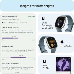 �t�B�b�g�r�b�g ���f�B�[�X �A�N�Z�T���[ �r���v Fitbit 4 Fitnessmartwatch with built-in GPS and up to 6 days battery life Waterfall Blue/Platinum Blue �u���[