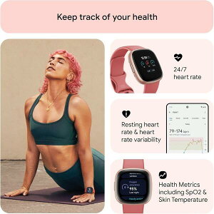 �t�B�b�g�r�b�g ���f�B�[�X �A�N�Z�T���[ �r���v Fitbit 4 Fitnessmartwatch with built-in GPS and up to 6 days battery life Pink/Copperose Pink �s���N