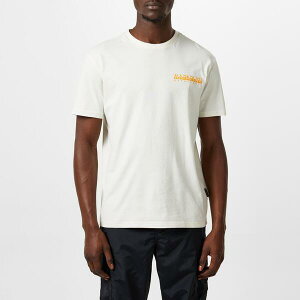 �i�p�s�� �����Y �g�b�v�X T�V���c �O���t�B�b�N Napapijri Graphic T-shirt Mens White N1A �z���C�g