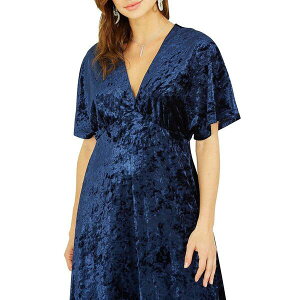 ���~�L�� ���f�B�[�X �A�E�^�[ �W���P�b�g�E�u���]�� �x���x�b�g �R�[�g Yumi Women's Green Velvet Kimonovercoat Navy �l�C�r�[