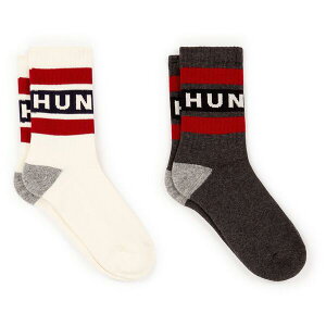 �n���^�[ �����Y �A���_�[�E�F�A �C�� Hunter 2 Pack Socks Mens Coal/White �z���C�g