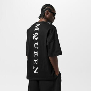 �A���L�T���_�[�E�}�b�N�C�[�� �����Y �g�b�v�X T�V���c Alexander McQueen Men's Alex Oversized T-Shirt Black/White �z���C�g