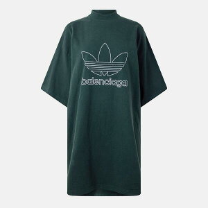 �o�����V�A�K ���f�B�[�X �g�b�v�X T�V���c Balenciaga Women's Oversized T-Shirt Cypress Green �O���[��
