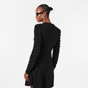 �A���L�T���_�[�E�}�b�N�C�[�� ���f�B�[�X �A�E�^�[ �j�b�g�E�Z�[�^�[ Alexander McQueen Women's Alex Cable Jumper Dress Black �u���b�N