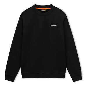 �i�p�s�� �����Y �A�E�^�[ �p�[�J�[�E�X�E�F�b�g �V���c �R�b�g�� Napapijri Mensmall Box Cotton Crew Sweatshirt Black Beauty �u���b�N