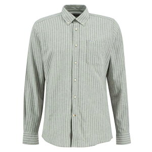 �o�u�A�[ �����Y �g�b�v�X �V���c ���� Barbour Mens Nelson Striped Long-Sleeved Tailored Shirt Bleach Olv OL31 �X�g���C�v
