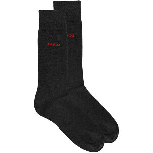 �t���[�S �����Y �A���_�[�E�F�A �C�� ���S Hugo Men's Logo Crew Socks 2-Pack Charcoal 012 �`���R�[��