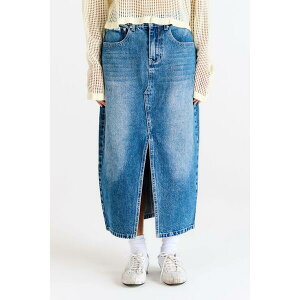 �U���O�h�v���[�X�g ���f�B�[�X �{�g���X�J�[�g �~�f�B �f�j�� The Ragged Priest Women's Midi Bleach Blue Wash Denim Skirt Blue �u���[