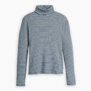 ���[�o�C�X ���f�B�[�X �g�b�v�X T�V���c �^�[�g���l�b�N Levis Women's Dreamy Turtleneck Burgundy Long Sleeve T-Shirt Navy Blazer �l�C�r�[