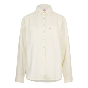 ���[�o�C�X ���f�B�[�X �g�b�v�X �V���c Levis Women's Overshirt Ecru Crew 2 �G�N����