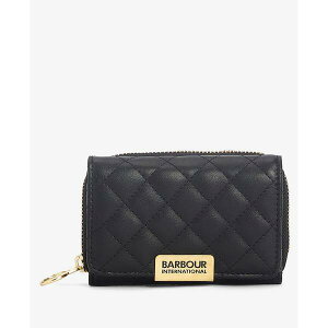 �o�u�A�[ ���f�B�[�X �A�N�Z�T���[ ���z �L���e�B���O ���U�[ Barbour International Women's Aurora Tri-Fold Quilted Leather Zip Around Purse Black �u���b�N