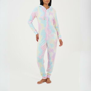 �u���[�u�\�E�� ���f�B�[�X �A���_�[�E�F�A �i�C�g�E�F�A �X�����t�B�b�g Brave Soul Womens Tie Dye Slim Fit Onesie with Back Embroidery Tie Dye/Pink �s���N