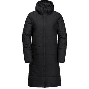�W���b�N�E���t�X�L�� ���f�B�[�X �A�E�^�[ �W���P�b�g�E�u���]�� �Ђ��� Jack Wolfskin Women's Deutzer Water and Wind Resistant Knee Lengthooded Insulated Puffer Jacket Black �u���b�N