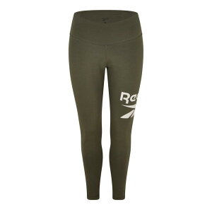 ���[�{�b�N ���f�B�[�X �{�g���X �J�W���A���p���c �R�b�g�� ���M���X ���S Reebok Logo Cotton Leggings Womens Army Green �O���[��