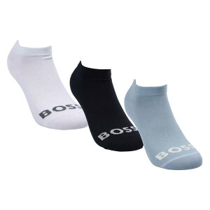 �{�X ���f�B�[�X �A���_�[�E�F�A �C�� �R���g���X�g �A���N�� ���S Boss 3 Pack of Ankle Socks with Contrast Logos Blue �u���[