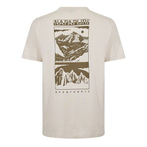�i�p�s�� �����Y �g�b�v�X T�V���c �O���t�B�b�N Napapijri Graphic T-shirt Mens Off White Vista �I�t�z���C�g