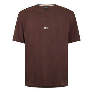 �{�X �����Y �g�b�v�X T�V���c Boss Mens BOSS Bodywear Unique Short Sleeve Casual T-Shirt Dark Brown 207 �u���E��