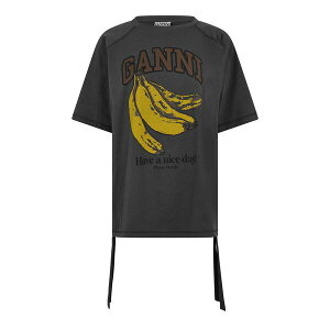 �K�j�[ ���f�B�[�X �g�b�v�X T�V���c ���M�����[�t�B�b�g �W���[�W�[ Ganni Women's Future Jersey Regular Fit-Shirt Volcanic Ash �A�b�V��