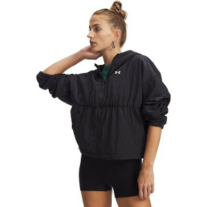 �A���_�[�A�[�}�[ ���f�B�[�X �A�E�^�[ �W���P�b�g�E�u���]�� Under Armour Womens Rival Woven Bungee Jacket Black/White �z���C�g