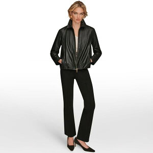 �_�i�L������ ���f�B�[�X �A�E�^�[ �W���P�b�g�E�u���]�� ���U�[ Donna Karan Women's Leather Jacket Black Leather �u���b�N
