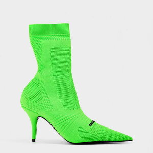 �o�����V�A�K ���f�B�[�X �V���[�Y �u�[�c�E���C���u�[�c Balenciaga Knife 2.0 80mm Bootie Fluo Green �O���[��