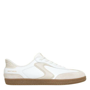 �X�P�b�`���[�Y ���f�B�[�X �V���[�Y �X�j�[�J�[ �I�[�o�[���C �X�G�[�h ���U�[ Skechers Duraleather & Suede Overlay Bungee Low-Top Trainers Womens White/Neutral �z���C�g