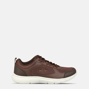 �X���Z���W���[ �����Y �V���[�Y �X�j�[�J�[ ���b�V�� Slazenger Force Mesh Trainer Mens Brown �u���E��