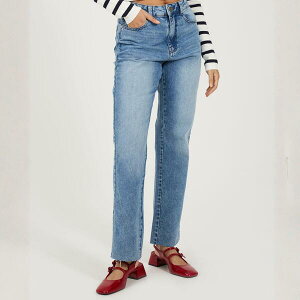 �u���[�u�\�E�� ���f�B�[�X �{�g���X �f�j���p���c �X�g���[�g �W�[���Y Brave Soul Womenstraight Leg Denim Jeans Mid Blue Wash �u���[