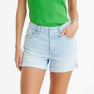 ���[�o�C�X ���f�B�[�X �{�g���X �n�[�t�p���c�E�V���[�c Levis 501 Rolled Short Glaring Tailored Womens Blue �u���[