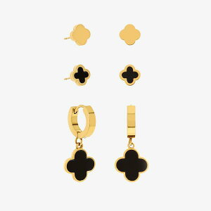 �W�������`���[�h ���f�B�[�X �A�N�Z�T���[ �s�A�X�E�C�������O Jon Richard Gold Waterproof Clover Earrings - Pack of 3 Gold �S�[���h