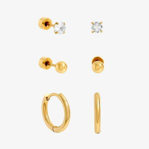 �W�������`���[�h ���f�B�[�X �A�N�Z�T���[ �s�A�X�E�C�������O Jon Richard Gold Plated Waterproof Basic Earrings - Pack of 3 Gold �S�[���h