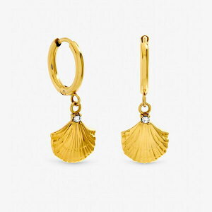 �W�������`���[�h ���f�B�[�X �A�N�Z�T���[ �s�A�X�E�C�������O Jon Richard Gold Plated Waterproof Shell Hoop Earrings Gold �S�[���h