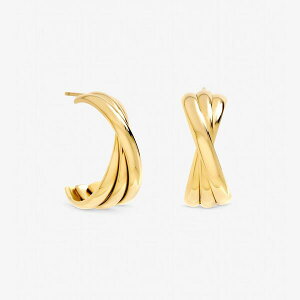 �W�������`���[�h ���f�B�[�X �A�N�Z�T���[ �s�A�X�E�C�������O Jon Richard Gold Plated Waterproof Interlock Hoop Earrings Gold �S�[���h